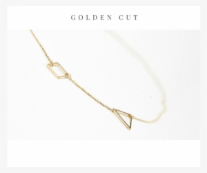 925 Gold Square Triangle Necklace - Body Jewelry #1692195