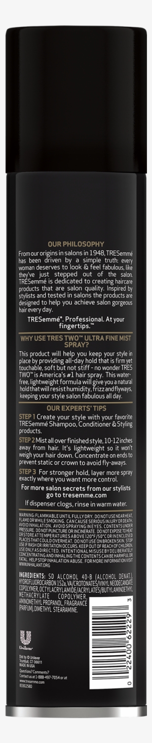 Hairspray Products Ingredients #1693037