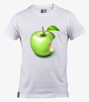 Bitten Green Apple - Plain White Customized T Shirt #1693529