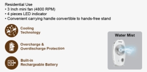 3 Inch Mini Mist Fan - Firefly Handy Mist Fan #1693534