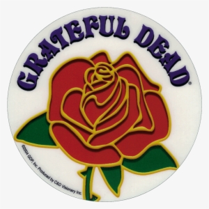 Grateful Dead Logo With Rose - Grateful Dead Rose With Logo Sticker #1693795