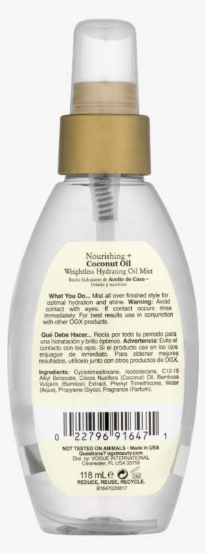 Ogx Nourishing Coconut Oil Weightless Hydrating Oil - Soucherie 2015 Anjou Blanc #1693893