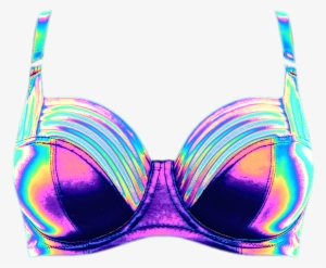 Bikini Top Shirt Brassiere Holo Holographic Freetoedit - Bra #1694091