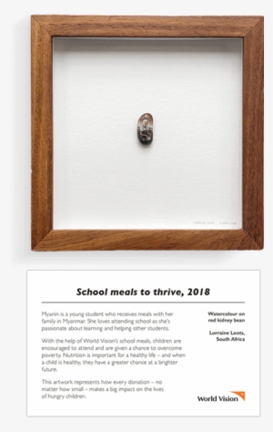 Red Kidney Bean Miniature Painting With Plaque - School #1694343