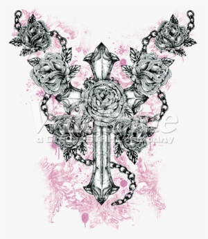 Tonal Gothic Cross & Rose - Visual Arts #1696560 Tonal Gothic Cross & Rose - Visual Arts #1696560