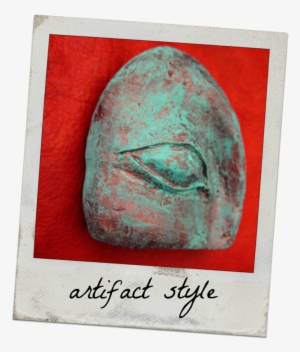 Paper Mache Eye Sculpture, Patina Blue Recycled Abstract - Sculpture #1696783