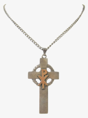 Png Download Sterling Silver K Yellow Gold Chi Rho - Celtic Necklace Cross Png #1697691