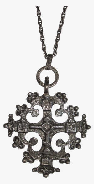Italy Sterling Gothic Cross With Ornate Gargoyle Long #1698059 Italy Sterling Gothic Cross With Ornate Gargoyle Long #1698059