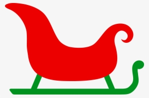 Simple Red And Green Sleigh - Santa's Sleigh Clipart #1699682