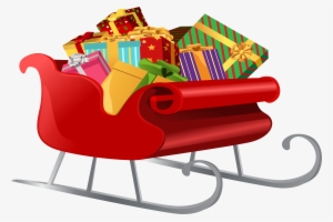 Santa Sleigh With Gifts Png Clip Art Image - Santa Sleigh With Presents Clipart #1699757