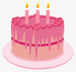 Cake Clipart Strawberry Cake - Pink Cake With Candles #170070