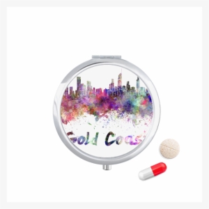 Gold Coast Ghana Africa City Watercolor Travel Pocket - Fit & Fresh Pocket Pill Case Euro-280 #170974