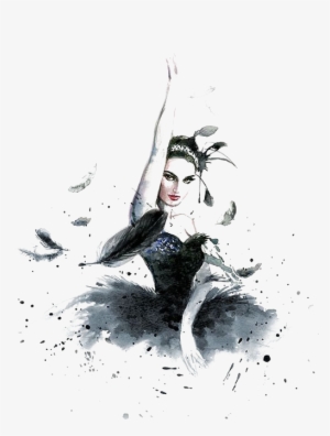 Drawing Ballet Cygnini Watercolor Painting Dance - Black Swan Painting #171484