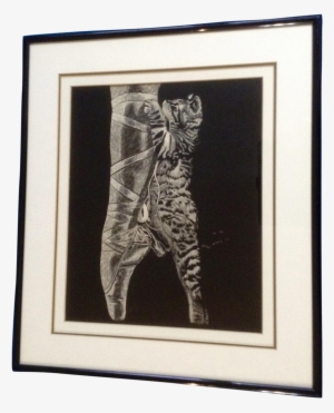 J Long, Kitten Cat On A Ballerina Foot Scratch Painting - Art #171639
