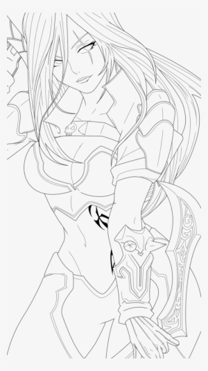 Clipart Free Katarina Of Legends Lineart By Swanartstudio - Katarina Lol Line Art #172135