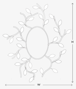 Customise Your Foliage Oval Contemporary Mirror - Line Art #172844