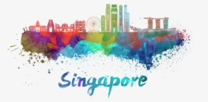 Click And Drag To Re-position The Image, If Desired - Singapore Skyline Watercolor #174172
