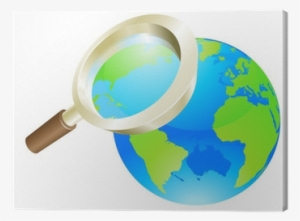 Magnifying Glass World Earth Globe Concept Canvas Print - World Map #175190