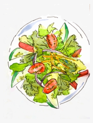 Traveller's Salad Sketch By Alison Garwood-jones - Caesar Salad - Free ...