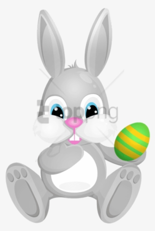 Easter Grey Bunny Png Clip Art Image - Easter Rabbit Png Clipart #175812