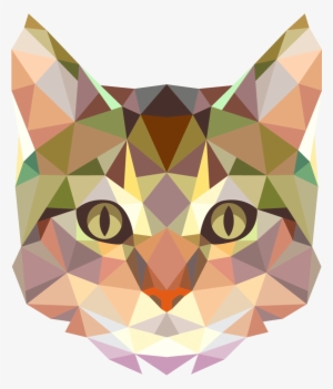 Polygons Drawing Watercolor Svg Black And White - Naklejki Na Ścianę Kot #175953