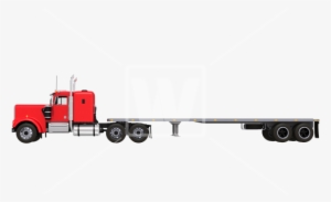 Flat Trailer Semi Truck Png - Truck And Trailer Png #176579