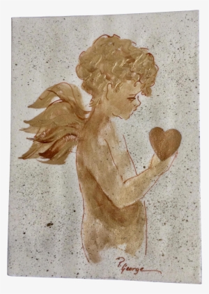 Priscilla George, Golden Cupid - Mixed Media #176754