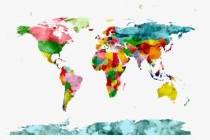 1 - World Map Watercolor #176869