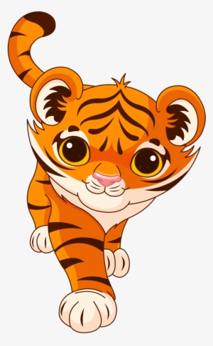 Clipart Of A Monkey Lion And Tiger At A Zoo Entrance - Tiger Cartoon No Background #177008