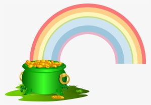 Green Pot Of With Png Clip Art - Pot Of Gold With Rainbow Png #177201