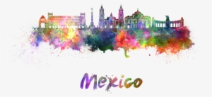 Bleed Area May Not Be Visible - Mexico City Skyline Painting #177204