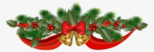 Christmas Golden Bells And Ribbon Png Clipart Image - Christmas Bells With Ribbons #178992