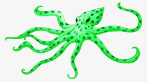 Green Octopus Png Clipart - Blue Ring Octopus Illustration #179014