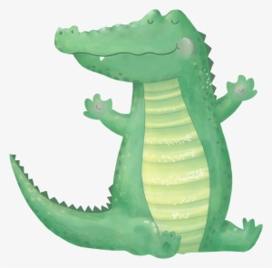 Hand Painted Cute Cartoon Crocodile Png Transparent - Clip Art #179854