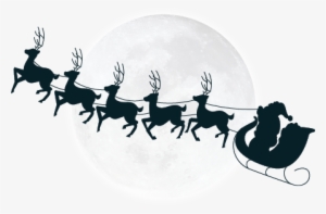 Sleigh Silhouette Png Santa Head Silhouette Letters - Moon And Santa Png #1700025