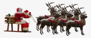 Christmas, Santa Claus, Christmas Motif - Santa Claus With Reindeer Png #1700175