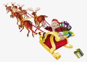 Santa Claus Sleigh Png - Santa In Sleigh Png #1700220