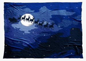 Santa's Sleigh Flying Against A Blue Night Sky - Herd #1700269
