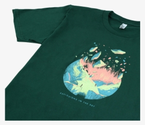 100% Cotton Forest Green T-shirt Featuring An 'explosions - Explosions In The Sky Dissolve #1700384