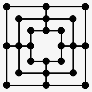 Free Vector Nine Mens Morris Game Board Clip Art - 9 Mens Morris Board #1700520