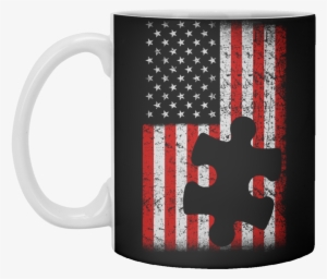 American Flag Puzzle Piece Coffee Mug - Educa 1000 Piece American Flag Puzzle With State Names #1700547