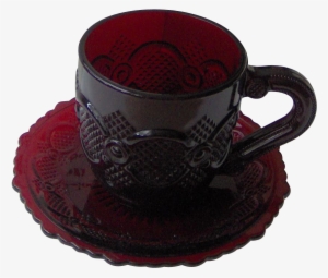 Avon Cape Cod Ruby Red Cup And Saucer Set - Coffee Cup #1700830
