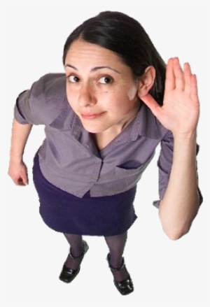 A Woman Leaning In To Listen Cupping Her Hear - Examples Of Interpretive Listening #1700883