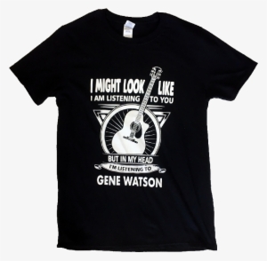 Gene Watson Black Tee- Listening To Gene - Wonder Book T Shirts #1701459