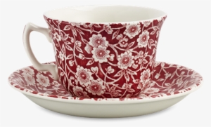 Burgleigh Red Cup And Saucer - Coffee Cup #1701479