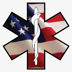 Star Of Life Emergency Ems Decal - Usa 4x6ft Poly Usa Flag Usa46 #1701771