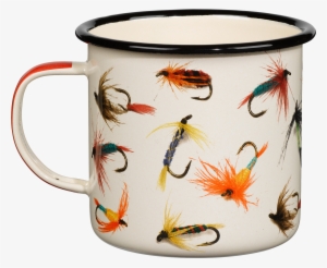 Enamel Mug With Flies - Hook Line And Sinker Fly Mug #1702195