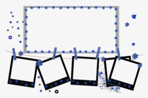 Frame Polaroid Photo Frames Borders Hanging Stars Blue - Picture Frame #1705744