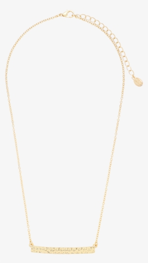 Delicate Textured Gold Bar Necklace - Necklace #1706715