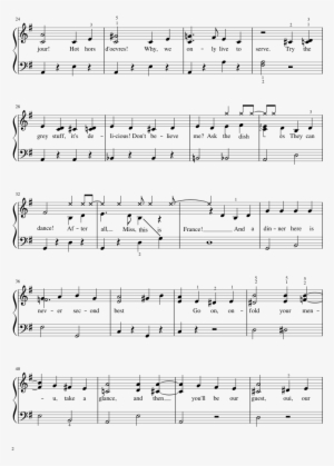 Be Our Guest Sheet Music Composed By Alan Menken 2 - Hysteria Nano Acoustic Chords #1708648